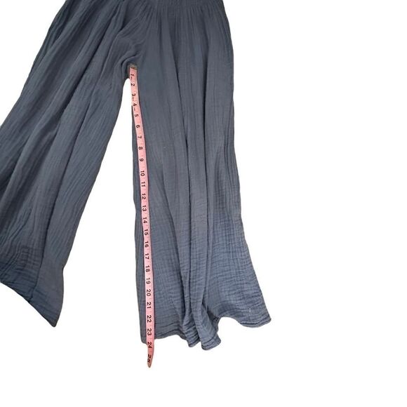 Cloth + Lace ~Sky Blue Shirred Elastic Waist Pant ~lightweight gauze fabric ~S/M - Picture 14 of 15